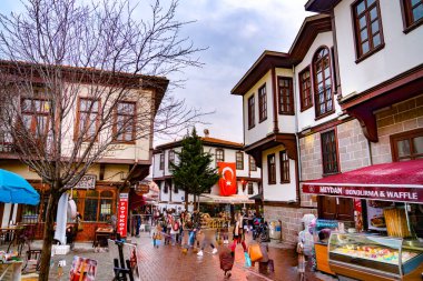 Ankara / Türkiye-23 Şubat 2019: Hamamonu ilçesi eski Türk Evleri ile popüler. (Bu resimde odaklanma dizme tekniği kullanıldı)
