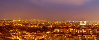 Ankara / Türkiye-02 Mart 2019: Kocatepe Camii ve Atakule ile Panoramik Ankara görüşü