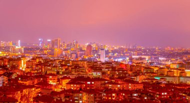 Ankara / Türkiye-02 Mart 2019: Gökdelenlerle panoramik Ankara manzarası