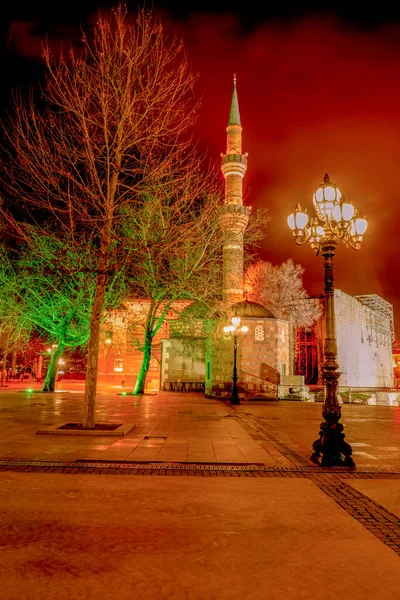 Ankara Turcja Marzec 2019 Meczet Haci Bayram Nocy — Zdjęcie stockowe