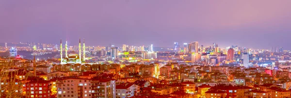 Анкара Турция Марта 2019 Панорамный Вид Анкару Мечеть Кокатепе Небоскребы — стоковое фото