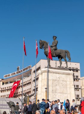 Ankara / Türkiye - 29 Ekim 2018: Ulus 'ta 29 Ekim Cumhuriyet Günü kutlamaları sırasında 