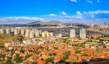 Ankara / Türkiye - 09 Ağustos 2018: Ankara Kalesi 'nden şehir manzarası