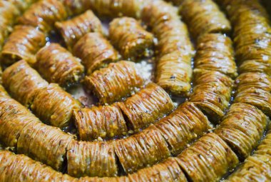 Tepside Burma Baklava Tatlısı. Geleneksel Türk tatlısı.