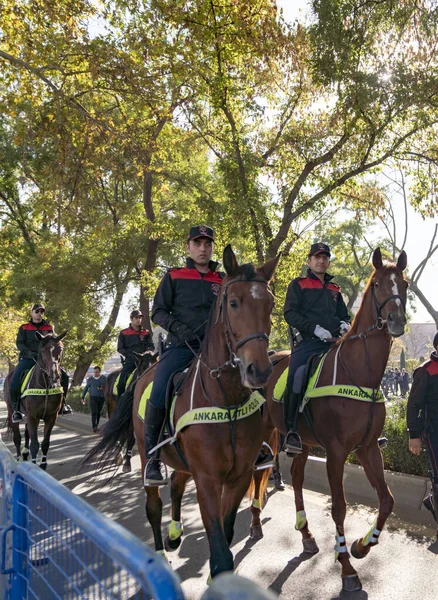 Анкара Турция Октября 2018 Года Пропуск Конного Полицейского Время Празднования — стоковое фото