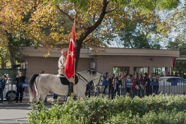 Ankara Turkije Oktober 2018 Turkse Gemount Troepen Met Vlag Oude — Stockfoto