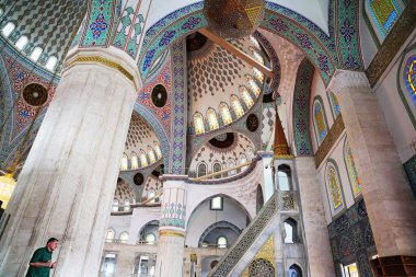 Ankara / Türkiye - 2 Haziran 2018: Kocatepe Camii İçişleri