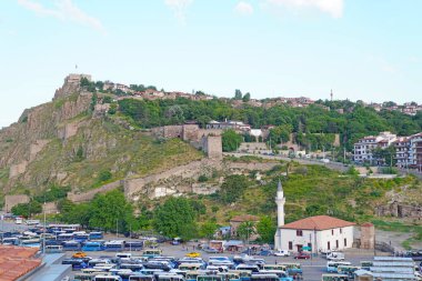 Bentderesi Ankara Kalesi 'nden mavi gökyüzü arkaplanı