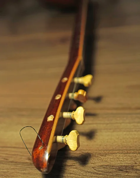 Baglama Headstock Bruine Tafel — Stockfoto