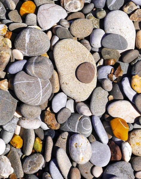 Ciottoli Levigati Sulla Spiaggia Riva Mare — Foto Stock