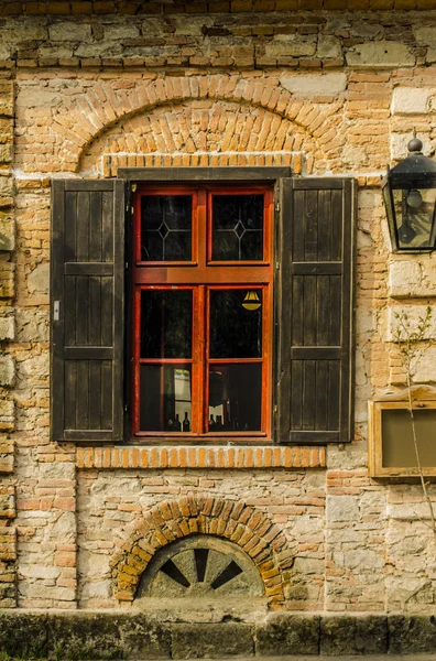 Wall with old window — Stock Photo, Image