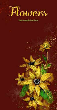 Vector card with stylized flowers. clipart