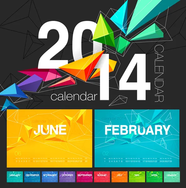 Calendario vectorial de 2014 . — Archivo Imágenes Vectoriales