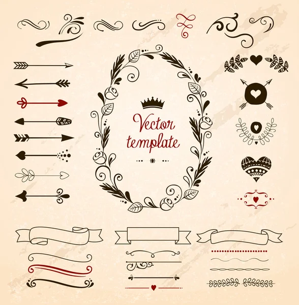 Éléments de design d'angle baroque — Image vectorielle