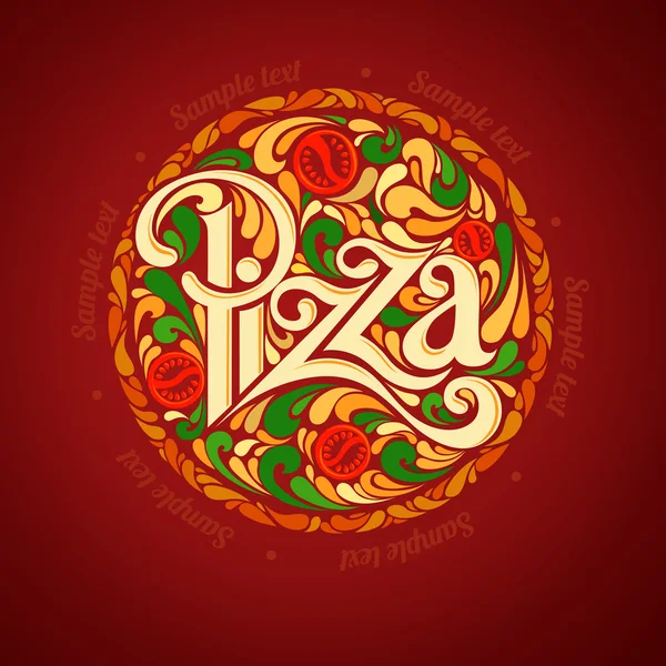 Modelo de design de pizza — Vetor de Stock