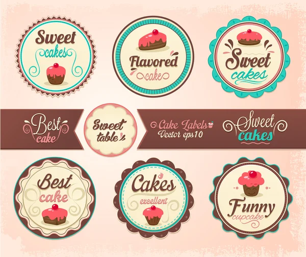 Colección de etiquetas de cupcakes — Archivo Imágenes Vectoriales