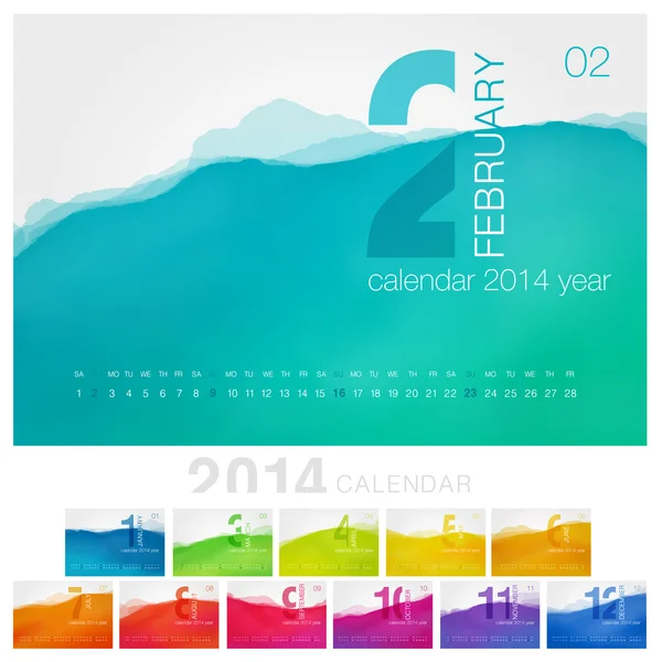 Vector kalender van 2014. — Stockvector