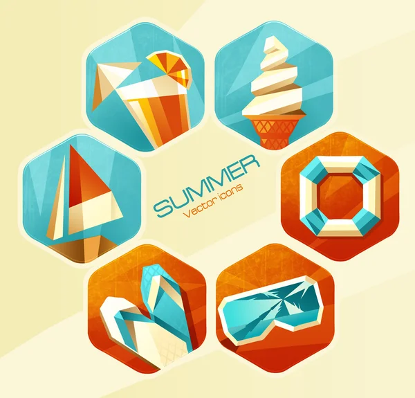 Summer icons. — Stock Vector
