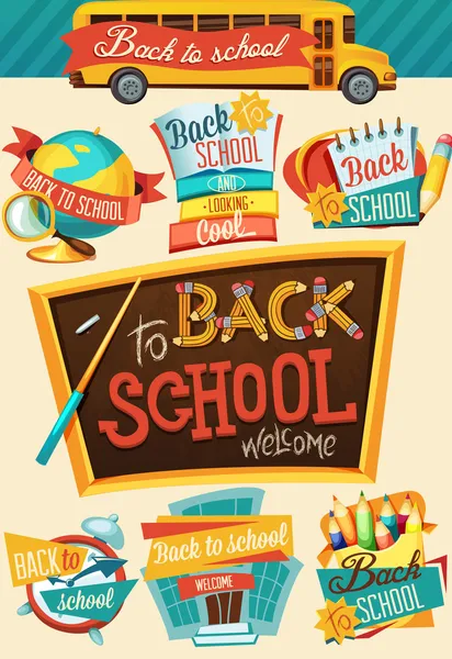 Back to school design template — Stock Vector