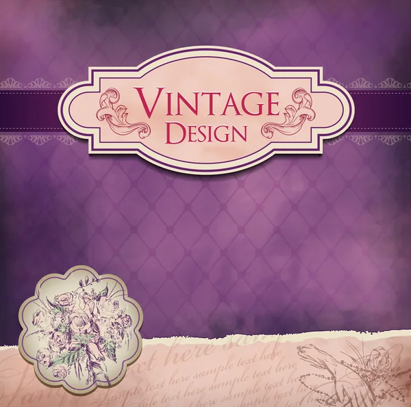 Tarjeta Vintage púrpura — Vector de stock