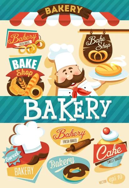 Bakery design template — Stock Vector