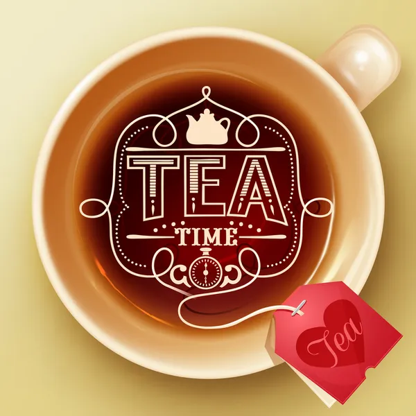 Tea time design template — Stock Vector
