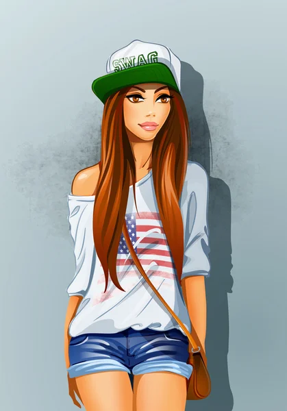 Swag fille . — Image vectorielle