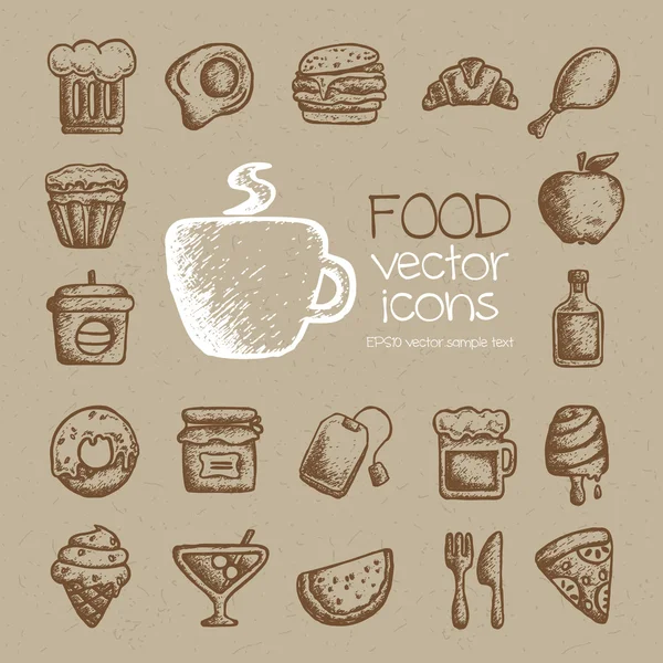 Icone vettoriali alimentari — Vettoriale Stock