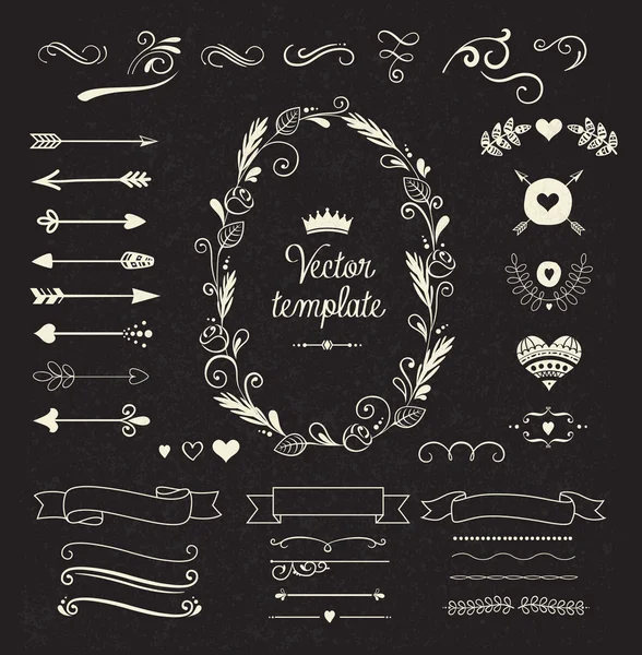 Vintage borders set — Stock Vector