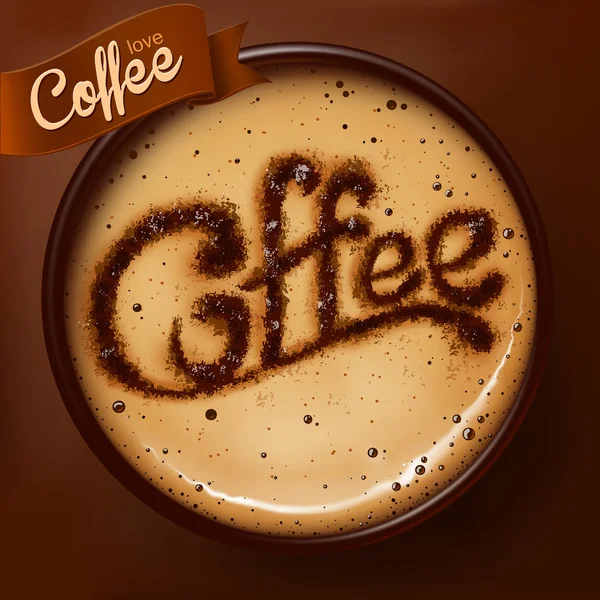 Plakát s šálkem kávy. Vektorová Grafika