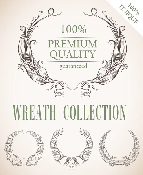 Wreath collection — Stock Vector