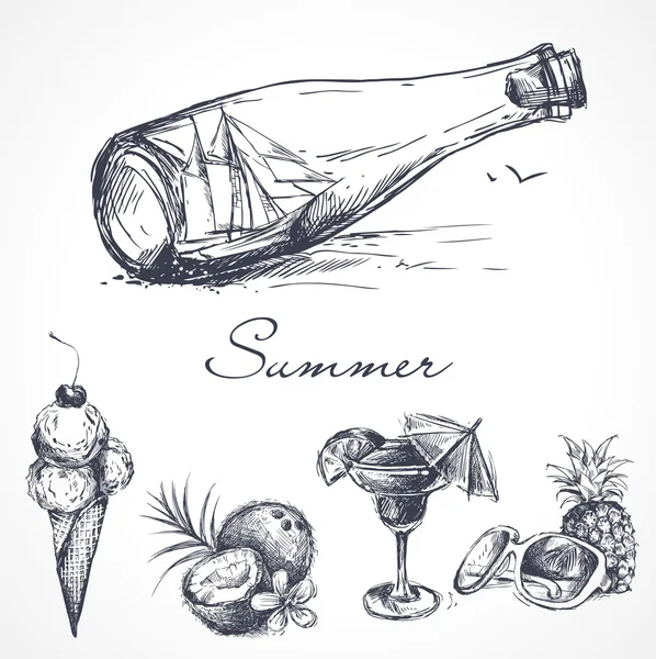 Elementos de diseño de verano — Vector de stock
