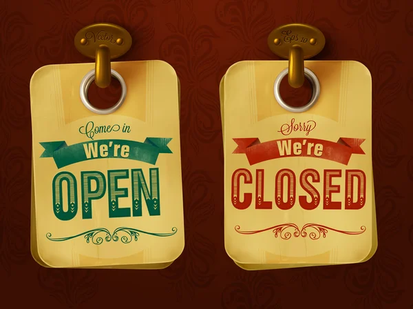 Signes ouverts et fermés . — Image vectorielle