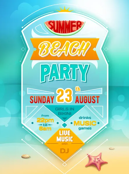 Summer beach party — Stock Vector