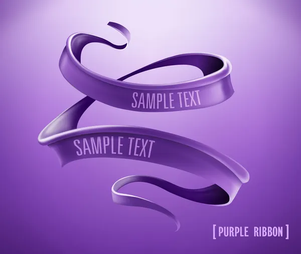 Purple ribbon. — Stock Vector