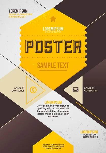 Retro poster template — Stock Vector