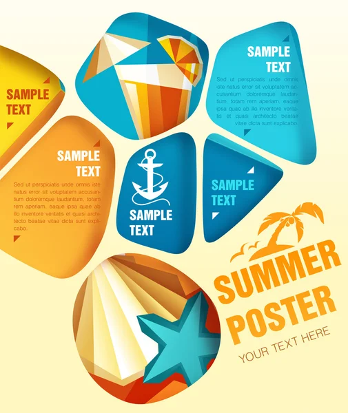 Vector summer poster — Stock Vector