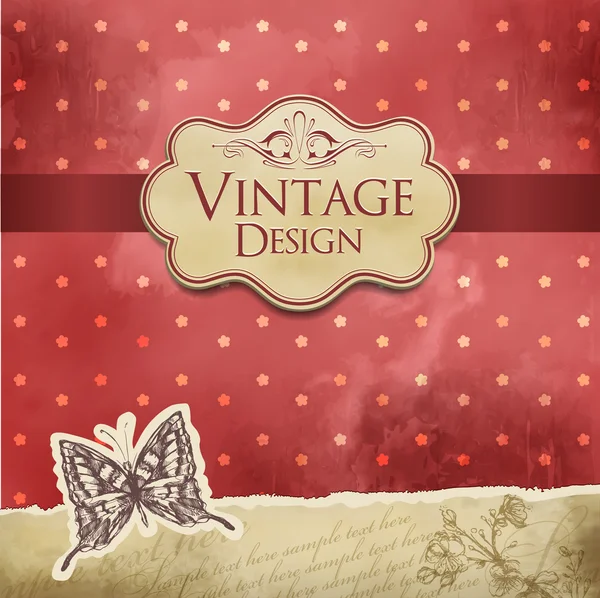 Carton rouge vintage — Image vectorielle
