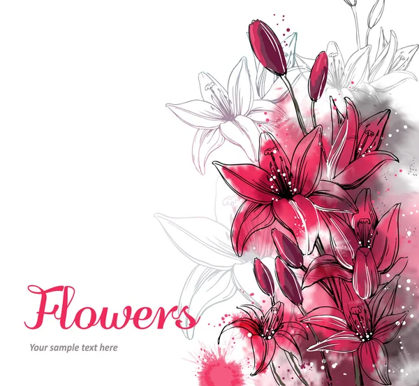 Векторна листівка зі стилізованими квітами . — стоковий вектор