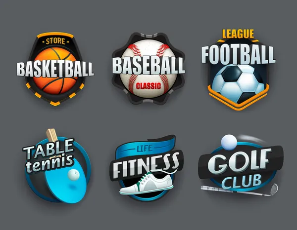 Conjunto de diferentes iconos deportivos . — Vector de stock