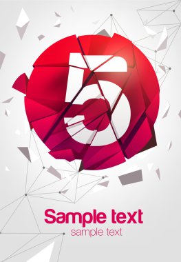 sayısal temalı soyut poster. beş