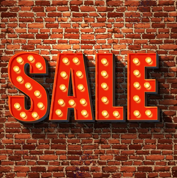 Vector sale sign on a brick wall — Stock Vector