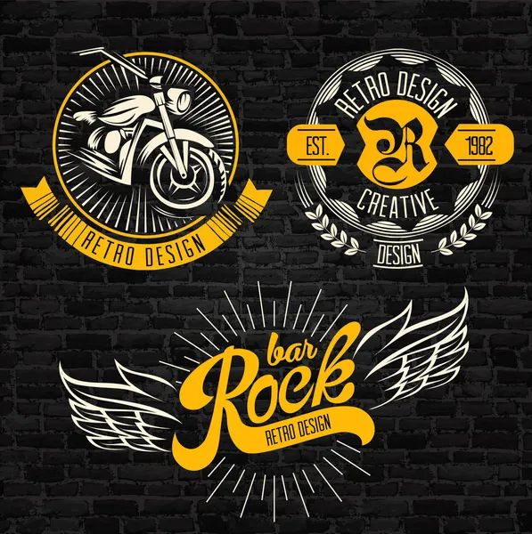 Rock themed badges. — Stock Vector