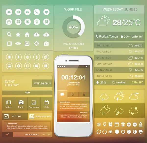 Set of various elements used for user interface — Stock Vector