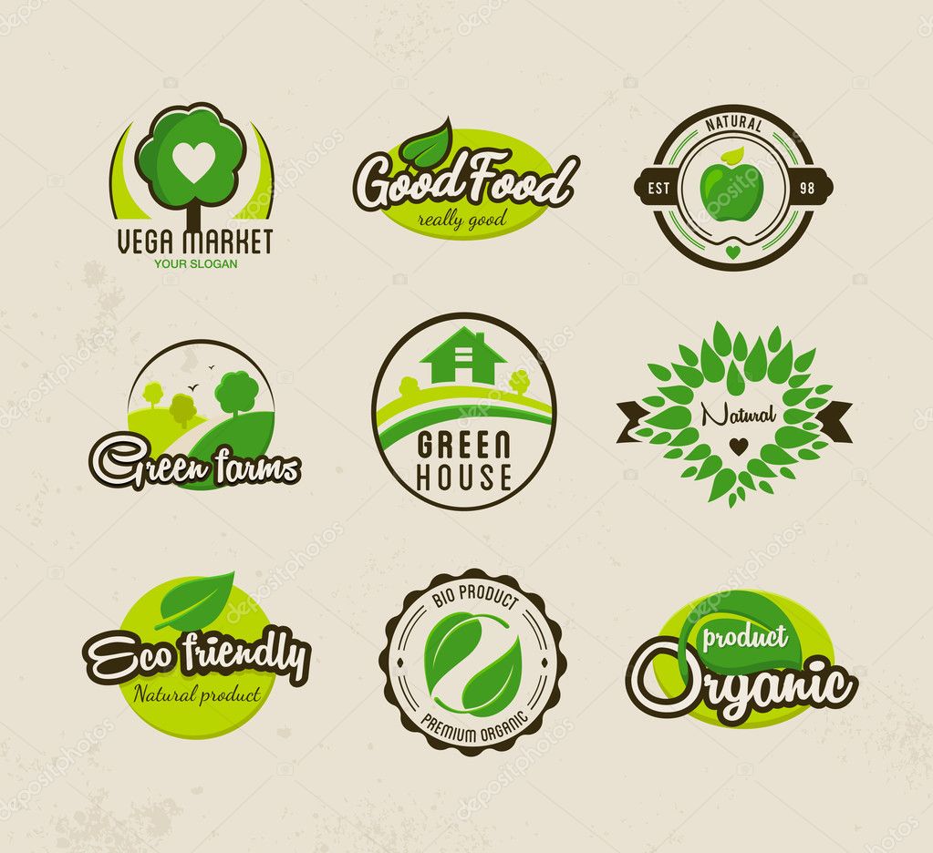Eco bio natural labels