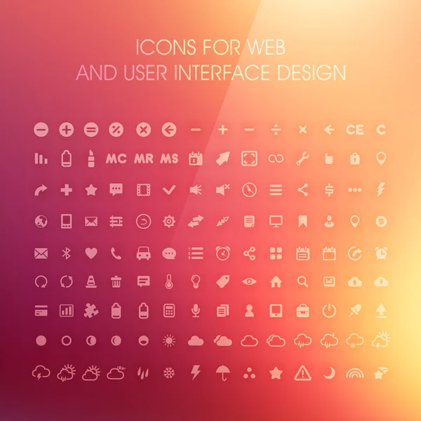 Web、ユーザインタ フェース設計のためのアイコン セット — ストックベクタ
