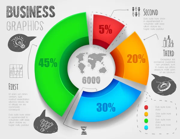 Grafico con disegno iforrafico — Vettoriale Stock