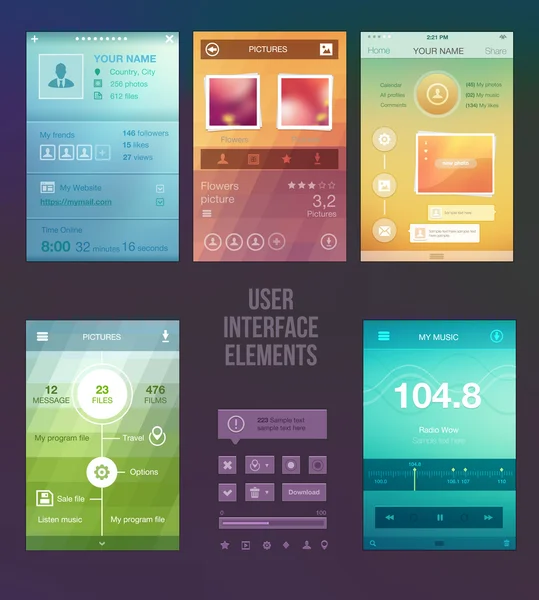 Set of various elements used for user interface — Stock Vector