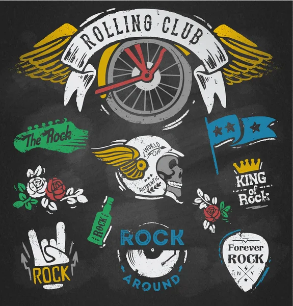Badges à thème rock — Image vectorielle