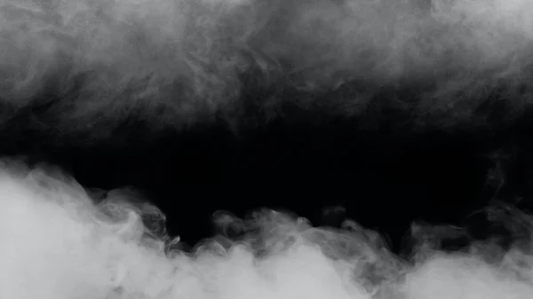 White Smoke Fog Isolated Black Background — Stock Photo, Image